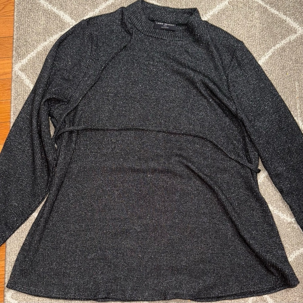 Lane Bryant Black Long Sleeve Top